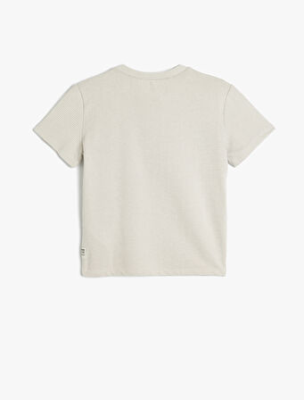 Pamuklu Kısa Kollu Bisiklet Yaka Oversize Basic Tişört
