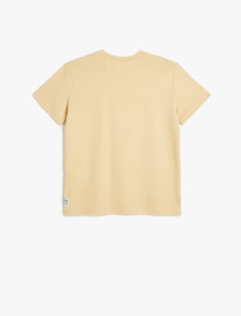 Pamuklu Kısa Kollu Bisiklet Yaka Oversize Basic Tişört