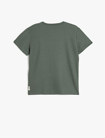 Pamuklu Kısa Kollu Bisiklet Yaka Oversize Basic Tişört