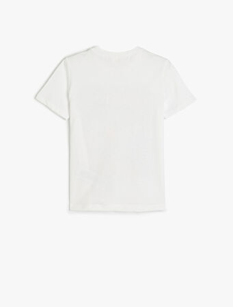 Tişört Oyun Temalı Baskı Detaylı Kısa Kollu Bisiklet Yaka Pamuklu