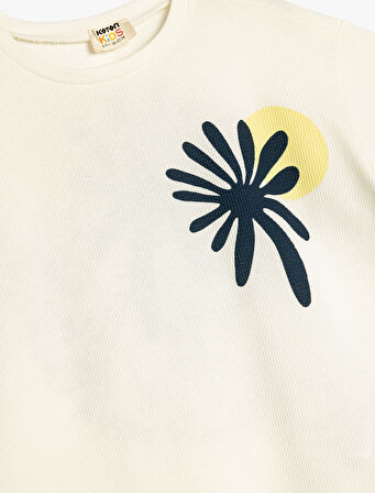 Bisiklet Yaka Kısa Kollu Pamuklu Slogan Baskılı Tişört