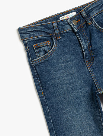Pamuklu Cep Detaylı Denim Pantolon - Skinny Jean