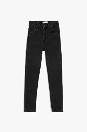 Koton Erkek Çocuk Cep Detaylı Düğme Detaylı Pamuklu Kot Pantolon