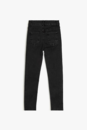 Koton Erkek Çocuk Cep Detaylı Düğme Detaylı Pamuklu Kot Pantolon