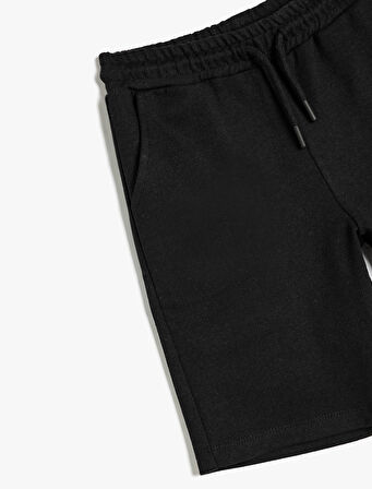 Beli Lastikli Bağlama Detaylı Cepli Basic Şort