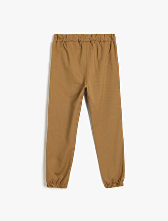 Standart Bel Cepli Düğme Detaylı Basic Jogger Pantolon
