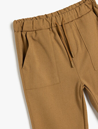 Standart Bel Cepli Düğme Detaylı Basic Jogger Pantolon