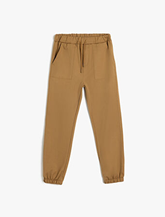 Standart Bel Cepli Düğme Detaylı Basic Jogger Pantolon