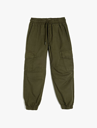 Beli Bağcıklı Cepli Jogger Kargo Pantolon