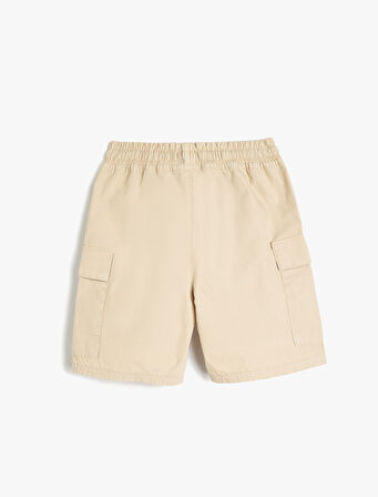 Pamuklu Beli Bağcıklı Cep Detaylı Şort