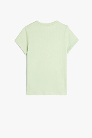 Koton Kız Çocuk Tişört Pullu Payetli Kısa Kollu Papağan Baskılı Pamuklu