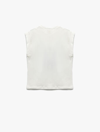 Bisiklet Yaka Kısa Kollu Pamuklu Baskılı Tişört