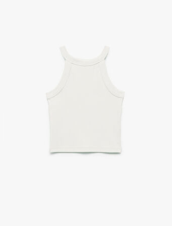 Pamuklu Kolsuz Halter Yaka Slim Fit Crop Atlet