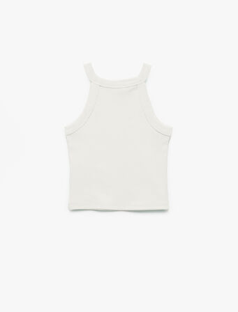 Pamuklu Kolsuz Halter Yaka Slim Fit Crop Atlet