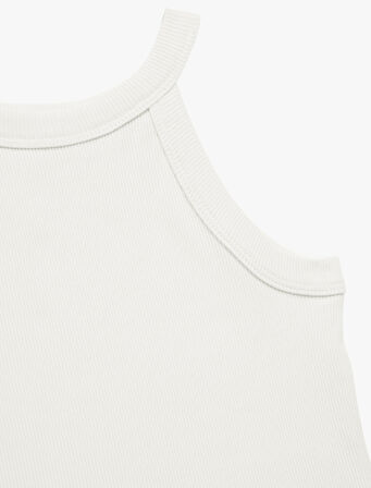 Pamuklu Kolsuz Halter Yaka Slim Fit Crop Atlet