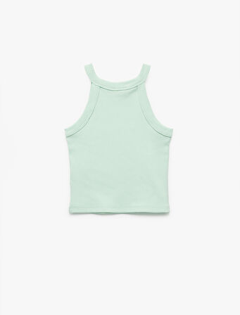 Pamuklu Kolsuz Halter Yaka Slim Fit Crop Atlet