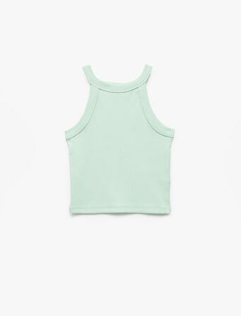 Pamuklu Kolsuz Halter Yaka Slim Fit Crop Atlet