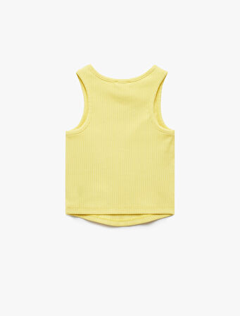 Pamuklu Kolsuz Bisiklet Yaka Basic Crop Atlet