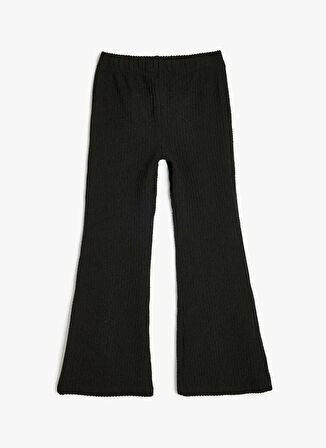 Koton Lastikli Bel İspanyol Paça Siyah Kız Çocuk Pantolon 5SKG40035AK