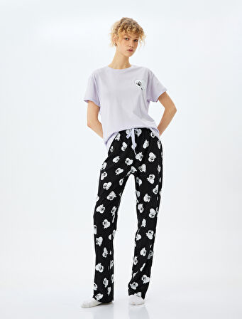Pamuklu Kalpli Köpek Grafik Baskılı Pijama Takımı
