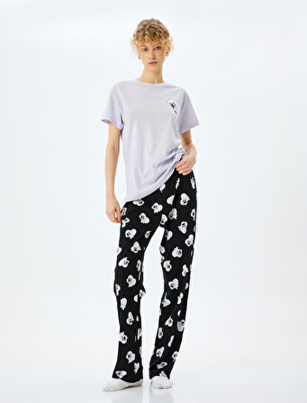 Pamuklu Kalpli Köpek Grafik Baskılı Pijama Takımı