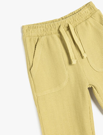 Cep Detaylı Beli Bağlamalı Pamuklu Eşofman Altı