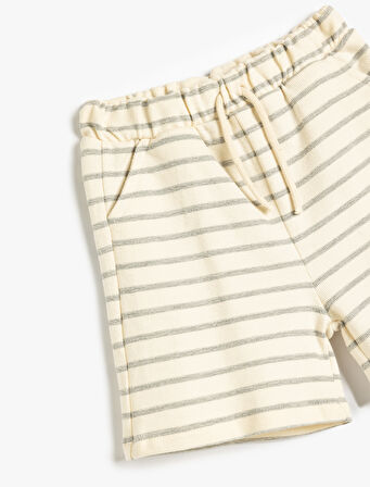 Şort Beli Bağlamalı Cep Detaylı Pamuklu