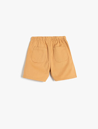 Pamuklu Cep Detaylı Beli Bağlamalı Basic Şort