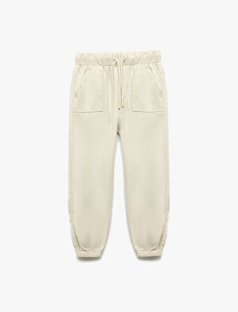 Beli Bağcıklı Cepli Basic Viskon Jogger Eşofman Altı 