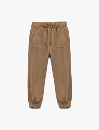 Beli Bağcıklı Cepli Basic Viskon Jogger Eşofman Altı 