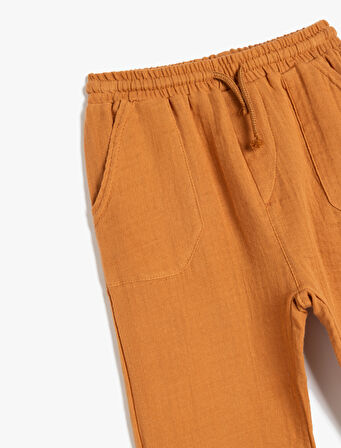 Pamuklu Beli Bağcıklı Cepli Basic Jogger Pantolon