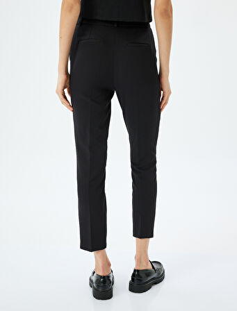 Yüksek Bel Slim Fit Cigarette Kumaş Pantolon