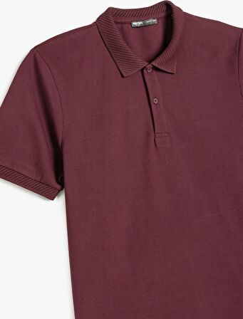Slim Fit Kısa Kollu Pamuklu Polo Yaka Tişört