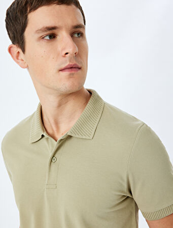 Slim Fit Kısa Kollu Pamuklu Polo Yaka Tişört