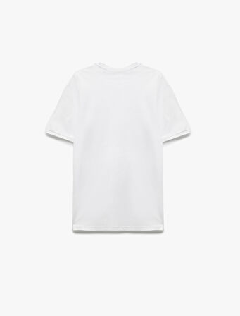 Kısa Kollu Bisiklet Yaka Pamuklu Slim Fit Erkek Basic Tişört