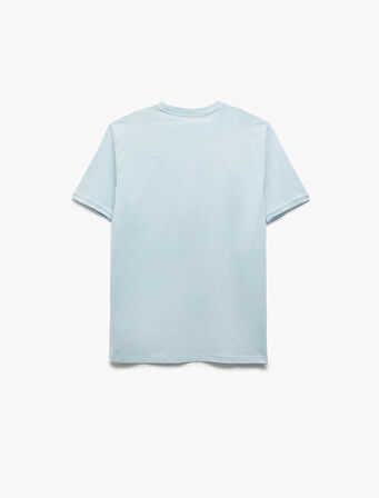 Kısa Kollu Bisiklet Yaka Pamuklu Slim Fit Erkek Basic Tişört