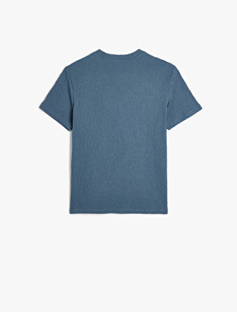 Bisiklet Yaka Pamuk Karışımlı Dar Kalıp Kısa Kollu Tişört