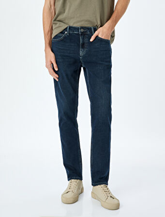 Normal Bel Cepli Slim Fit Kot Pantolon - Brad Jean