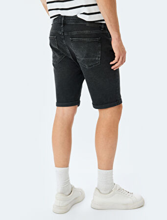 Normal Bel 5 Cepli Slim Fit Jean Şort