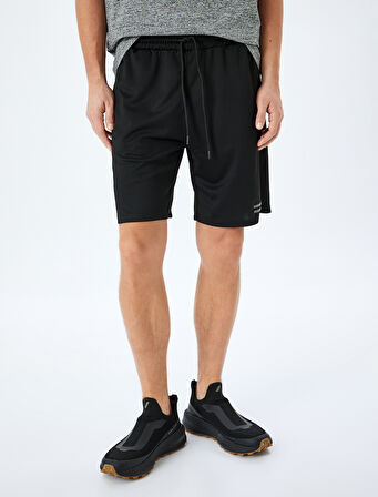 Geometrik Baskılı Cep Detaylı Basic Beli Bağcıklı Spor Şort