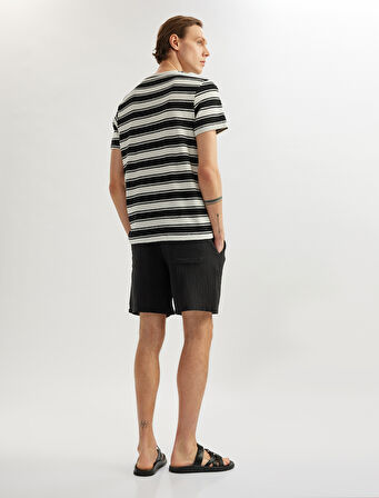 Müslin Pamuklu Cep Detaylı Beli Bağcıklı Chino Şort