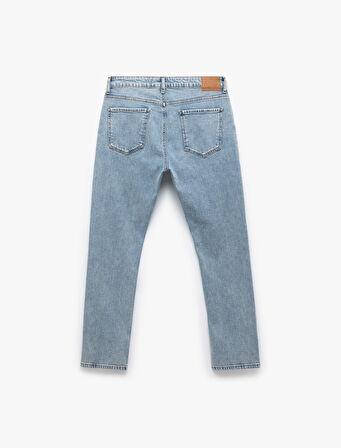 Düğmeli Pamuklu Normal Bel Straight Fit Jean Pantolon - Mark Jean