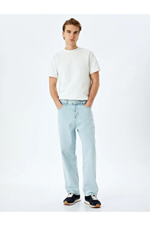 Normal Bel Pamuklu Bol Baggy Jean Pantolon