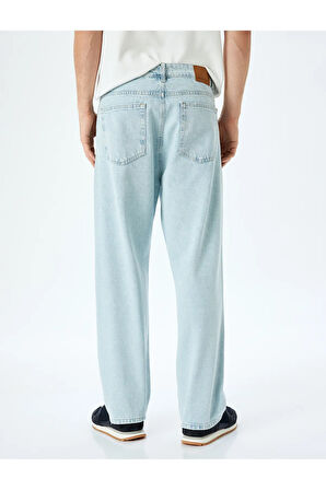 Normal Bel Pamuklu Bol Baggy Jean Pantolon