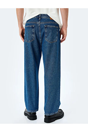Normal Bel Pamuklu Bol Baggy Jean Pantolon