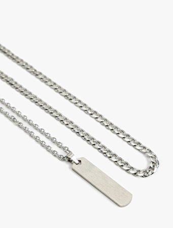 Charm Detaylı 2'li Zincir Kolye