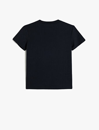 Müzik Temalı Kısa Kollu Bisiklet Yaka Tişört