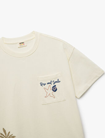 Bisiklet Yaka Kısa Kollu Pamuklu Tişört