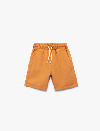 Beli Bağlamalı Cepli Basic Keten Şort