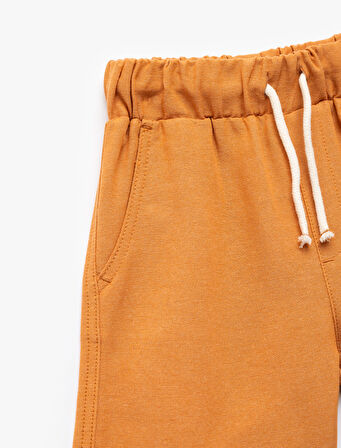 Beli Bağlamalı Cepli Basic Keten Şort